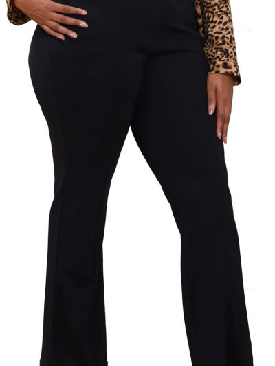 Wrinkle-Free Stretch Dress Pants Plus Size for Women Pull-on Pant Ease into Comfort Office Pant