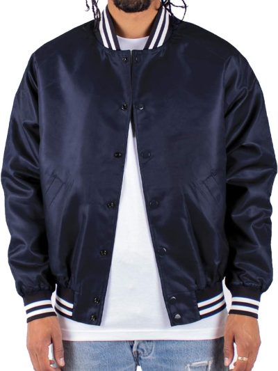 Men’s Bomber Jacket – Classic Padded Relaxed Fit Water Resistant College Baseball Varsity Coat S-3XL