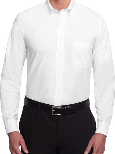 Men Dress Shirt Regular Fit Oxford Solid