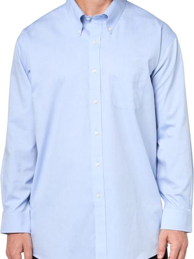 Men Non-Iron  Pinpoint Regular Dress Shirt